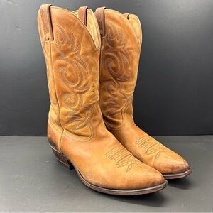Vintage Boulet Cowboy Boots Men’s Size 10 2E Western Brown Leather